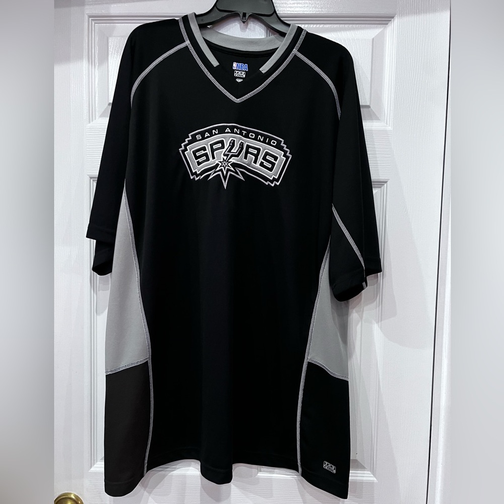 San Antonio Spurs Black and Gray Men's Shirt